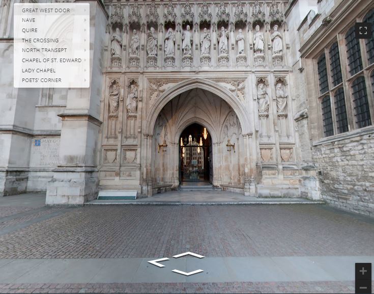 A still from the virtual tour of Westminster Abbey